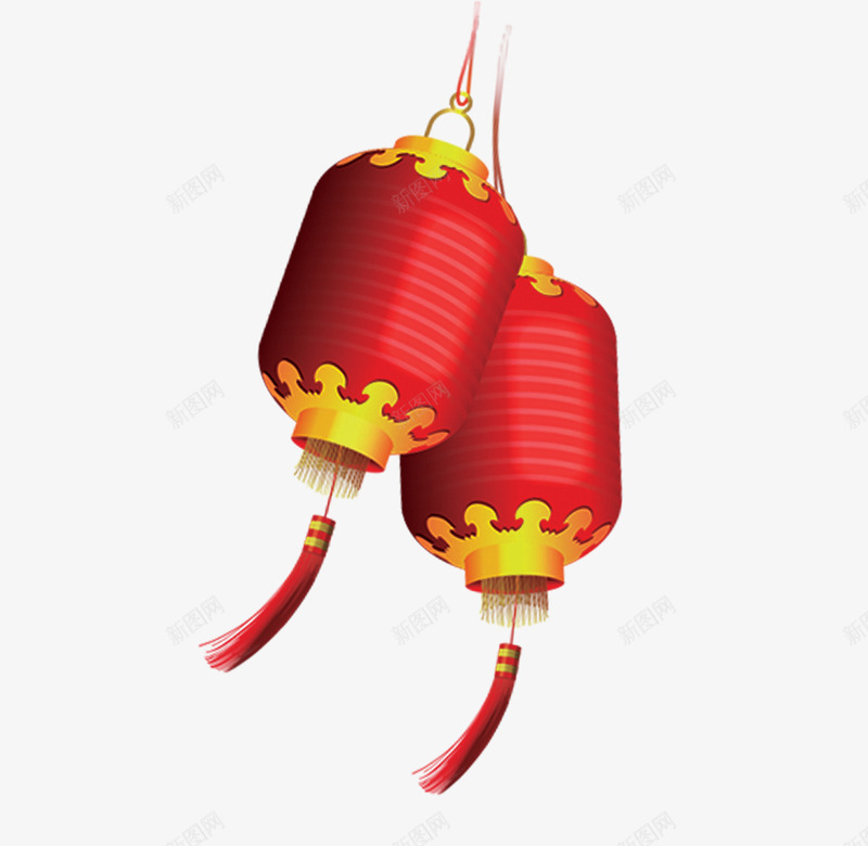两个红灯笼装饰png免抠素材_88icon https://88icon.com 两个 红灯笼 装饰