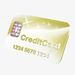 金属质感金色银行卡模型素材