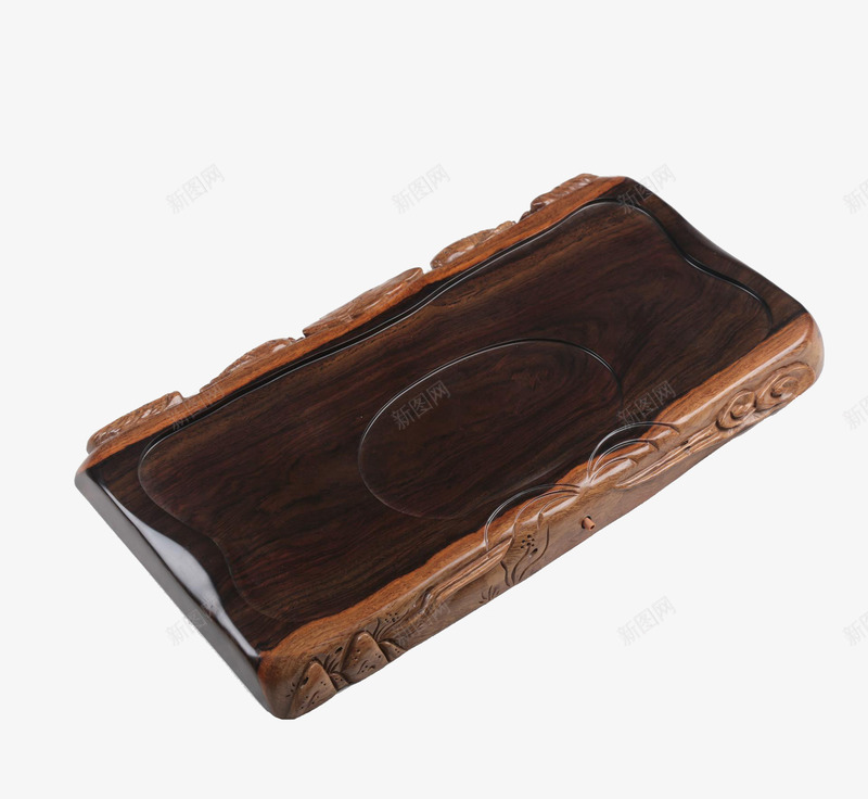 实木高档办公荷花茶盘png免抠素材_88icon https://88icon.com 产品实物 实木材质 茶盘