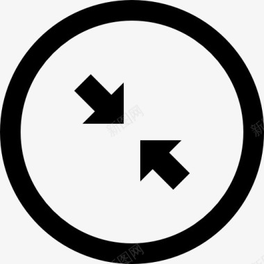 合同与斜箭头的圆形按钮图标图标