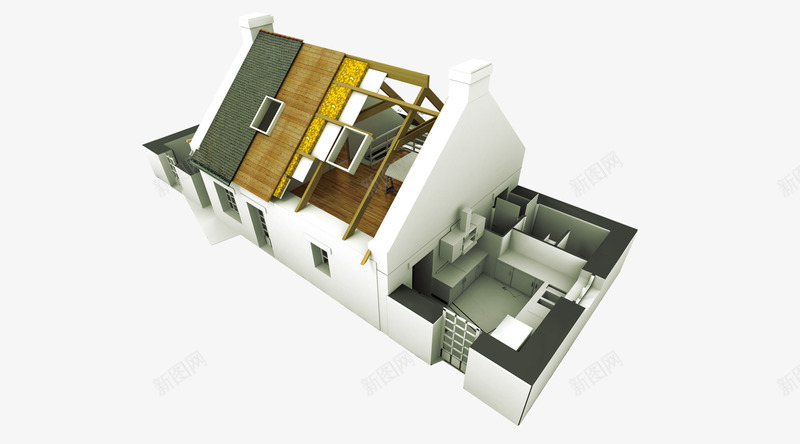 房屋模型俯视解剖图png免抠素材_88icon https://88icon.com 俯视 房屋 构造 设计
