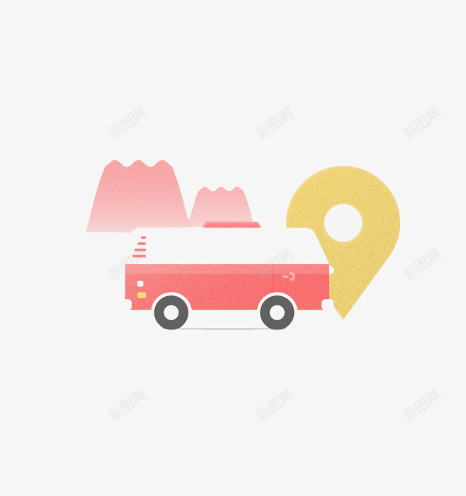 APP旅游元素png免抠素材_88icon https://88icon.com APP元素 坐标 大巴车 旅游出行 汽车