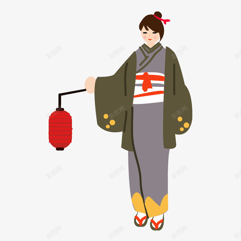 中秋节穿和服手拿灯笼的女人矢量图ai免抠素材_88icon https://88icon.com 中国风 中秋节 和服 唯美 女人 日本人 灯笼 节日 矢量图