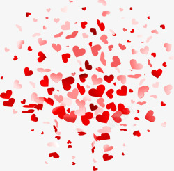 红色飞舞爱心素材