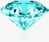 蓝绿色透明钻石七夕素材