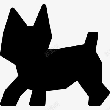 小狗黑色的小宠物狗的形状图标图标