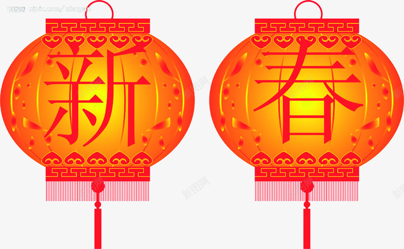 新春灯笼喜迎新年png免抠素材_88icon https://88icon.com 喜迎 新年 新春 灯笼