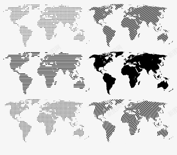 世界五大洲地图png免抠素材_88icon https://88icon.com 世界 五大洲 地图 黑白