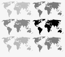 世界五大洲地图素材