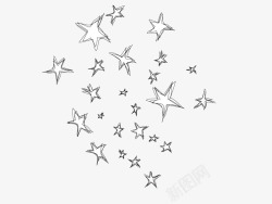 创意素描手绘天空中的星星素材