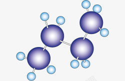矢量分子模型丁烷球棍模型高清图片