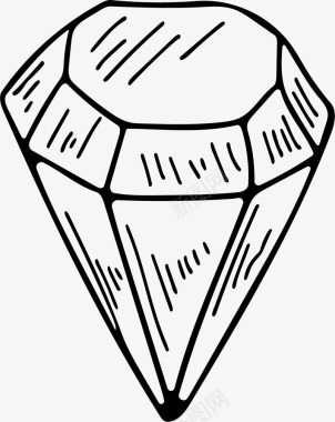 卡通元素卡通简笔画水晶钻石装饰图标图标