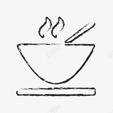 煎饼锅黑白简笔美味食品图标图标