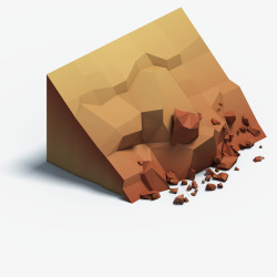 山体模型棕色山体3D模型高清图片