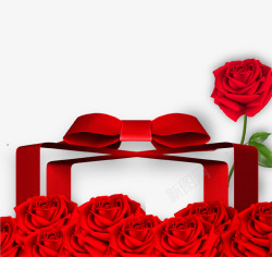 红色玫瑰情人节礼盒包装素材