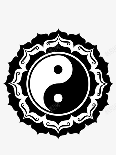 八卦图png免抠素材_88icon https://88icon.com 中教 八卦 黑白