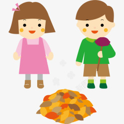 卡通可爱小男孩和女孩吃烤红薯插素材