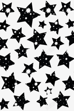 黑白五角星星星印花高清图片