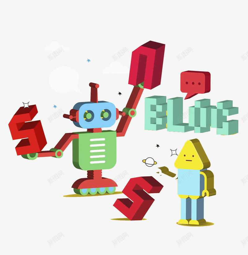 创意立体机器人模型png免抠素材_88icon https://88icon.com ppt插画 卡通 商务 彩色 手绘 机器人 机器学习ppt 模型 立体 英文字母
