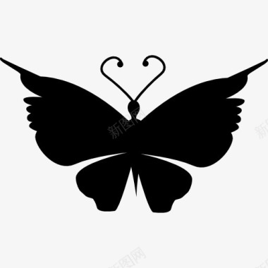 蝴蝶俯视黑色的形状图标图标