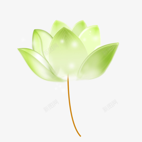 绿色的花png免抠素材_88icon https://88icon.com 光 彩绘 水彩 淡绿色 荷花