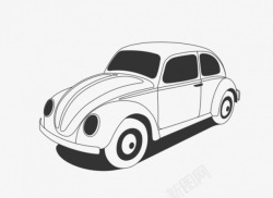 卡通白色金龟车汽车模型素材