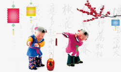 春娃娃中国风插画高清图片