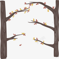 秋天枯木秋天的枯木落叶高清图片