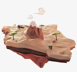 沙漠地形模型素材