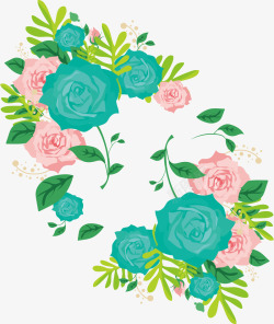 玫瑰花标题框矢量图素材