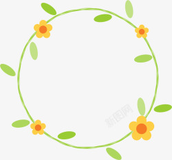 圆圈上的花朵素材
