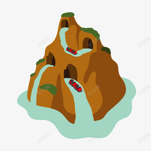 卡通假山模型png免抠素材_88icon https://88icon.com 假山模型 卡通假山 卡通游乐园 漂流游戏