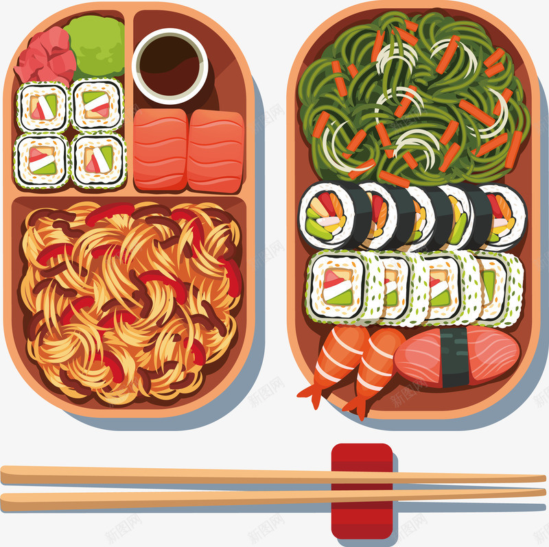 筷子和日本料理矢量图eps免抠素材_88icon https://88icon.com 寿司 筷子 食物 食物png 食物矢量图 矢量图