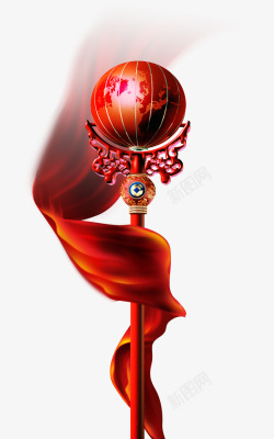 神秘红布球形权杖高清图片