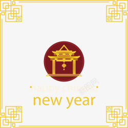 新年黄色中国结边框素材