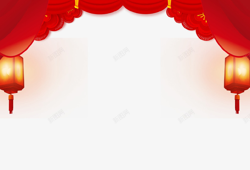 红色背景新春灯笼装饰png免抠素材_88icon https://88icon.com 2018 中国年 中国红 中国风 新年 新春 灯笼 红色