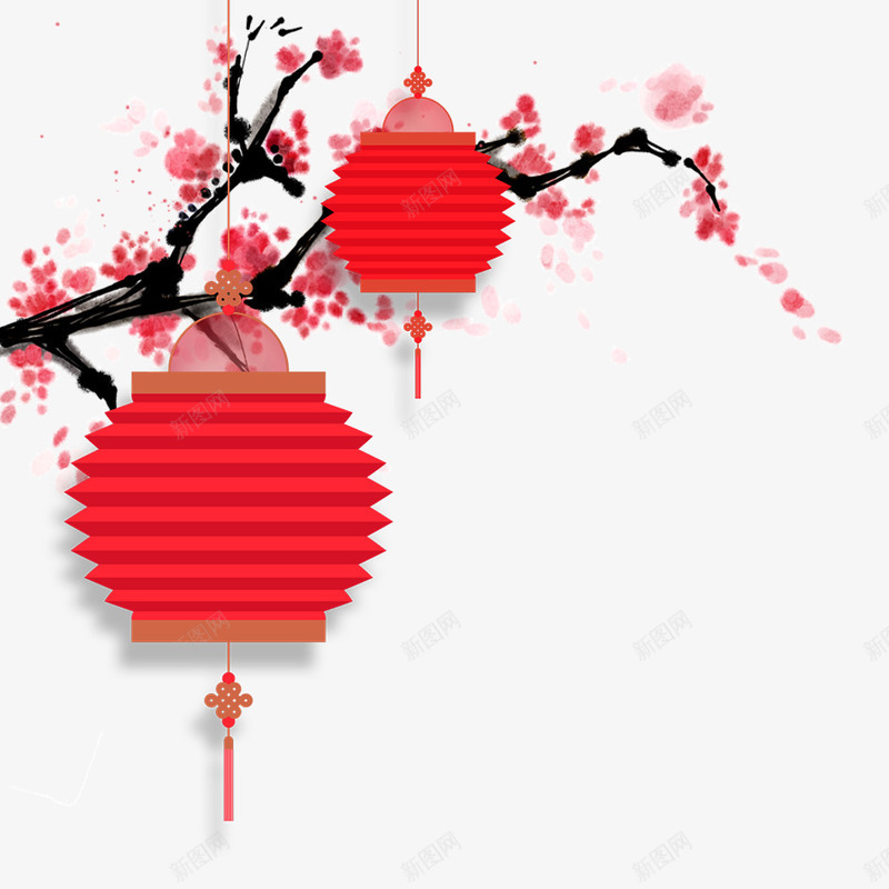 梅花灯笼png免抠素材_88icon https://88icon.com 张灯结彩 梅花 灯笼 红色 装饰图案 过节