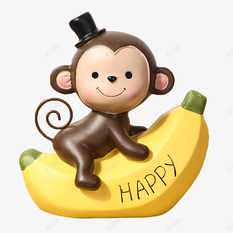 猴子香蕉汽车摆件png免抠素材_88icon https://88icon.com 小猴车饰 猴子摆件 趣味汽车摆件 车饰