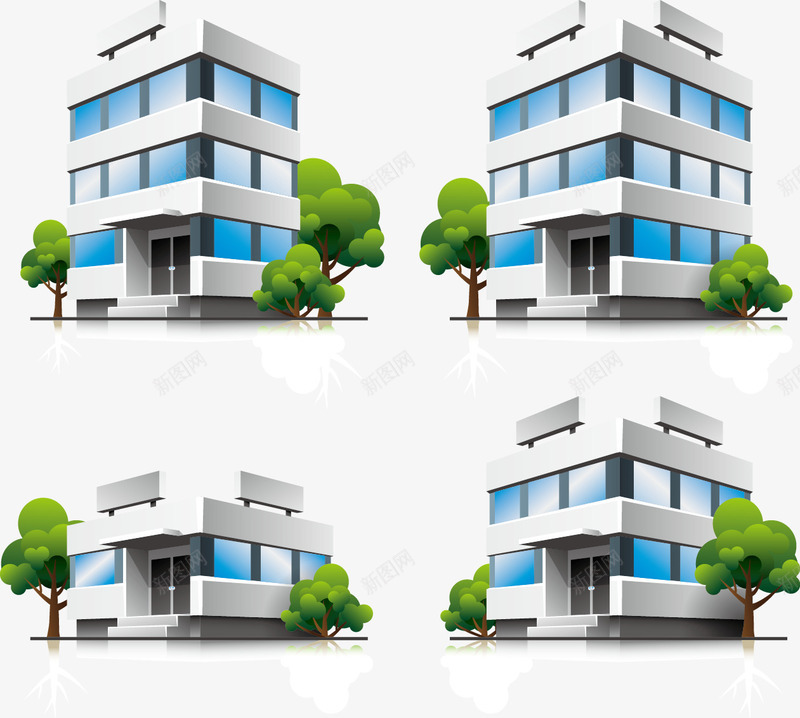 房屋模型矢量图eps免抠素材_88icon https://88icon.com 别墅模型 建筑 房屋模型 矢量图