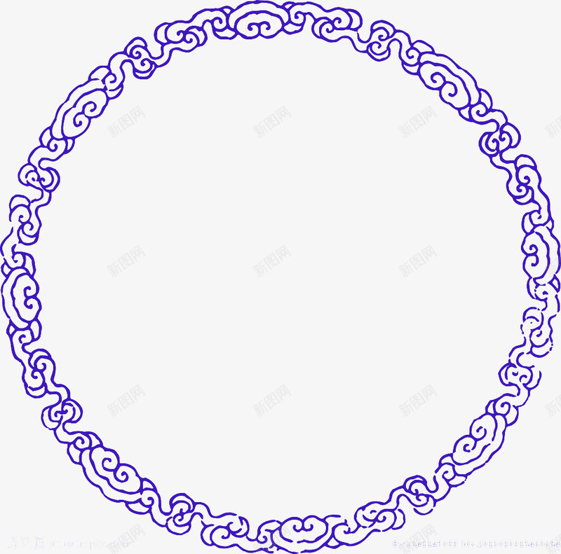 蓝色简约圆圈边框纹理png免抠素材_88icon https://88icon.com 免抠PNG 圆圈 简约 蓝色 边框纹理