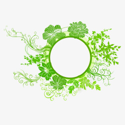 绿色圆圈蔓藤植物素材