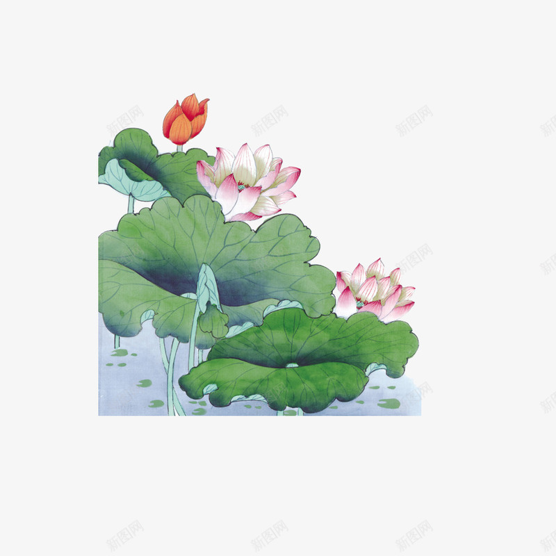 荷花荷叶专辑png免抠素材_88icon https://88icon.com 中国风 水墨画 水彩 花儿 花卉元素 荷花荷叶专辑 鲜花