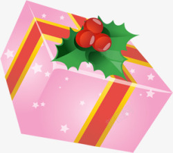 粉色礼盒圣诞节素材
