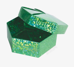 打开的绿色礼盒素材