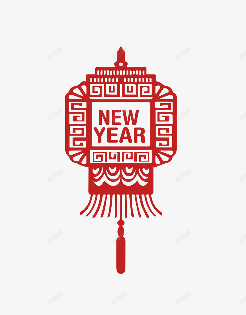 中国风新春过年灯笼剪纸png免抠素材_88icon https://88icon.com 中国风 新春 灯笼剪纸 红色剪纸 英文新年 过年