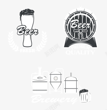 酒杯时尚啤酒图标标签图标