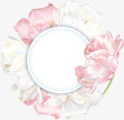 粉色清新花朵圆圈边框纹理素材
