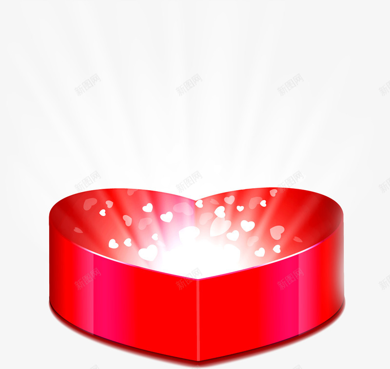 红色的新型礼盒里的心形光束png免抠素材_88icon https://88icon.com 光束 新型 礼盒 红色