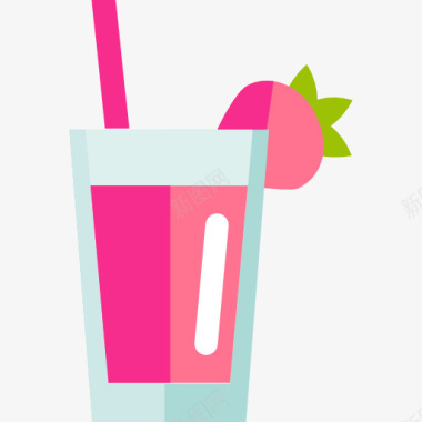 水果饮料宣传单草莓果茶图标图标