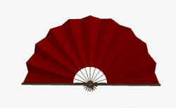 一个红色日本折扇素材